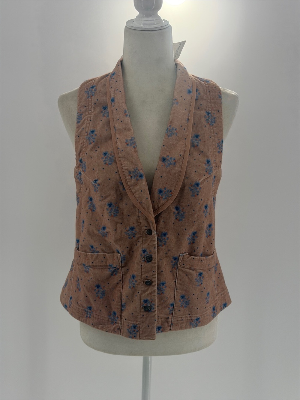 Free People We The Free Women’s Sleeveless Floral Button Up Vest  Size M NWT